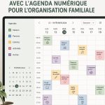 Une famille utilisant Google Calendar sur des appareils numériques pour s'organiser.