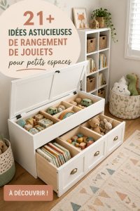 Organisation des jouets dans un petit espace avec des solutions astucieuses