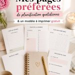Un exemple de page de planificateur quotidien pour étudiants, avec des sections pour les tâches et les objectifs.