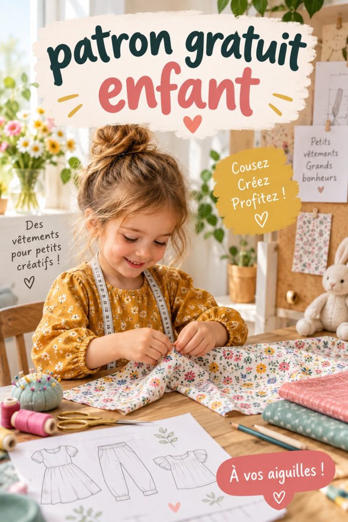 Patron gratuit pour coudre une robe d'enfant en coton coloré