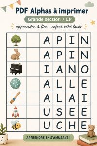Une sélection de PDF éducatifs à imprimer pour enfants, à utiliser pour l'apprentissage de la lecture.