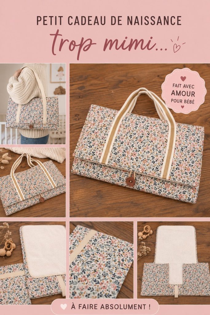 Un joli ensemble de petits cadeaux de naissance colorés disposés sur une table.