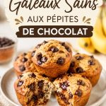 Petits gâteaux sains aux pépites de chocolat sur une assiette