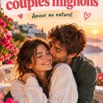 Photo d'un couple souriant dans un parc, capturant leur complicité