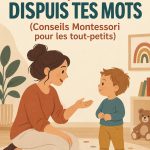 Mère échangeant des mots doux avec son enfant dans un cadre Montessori.