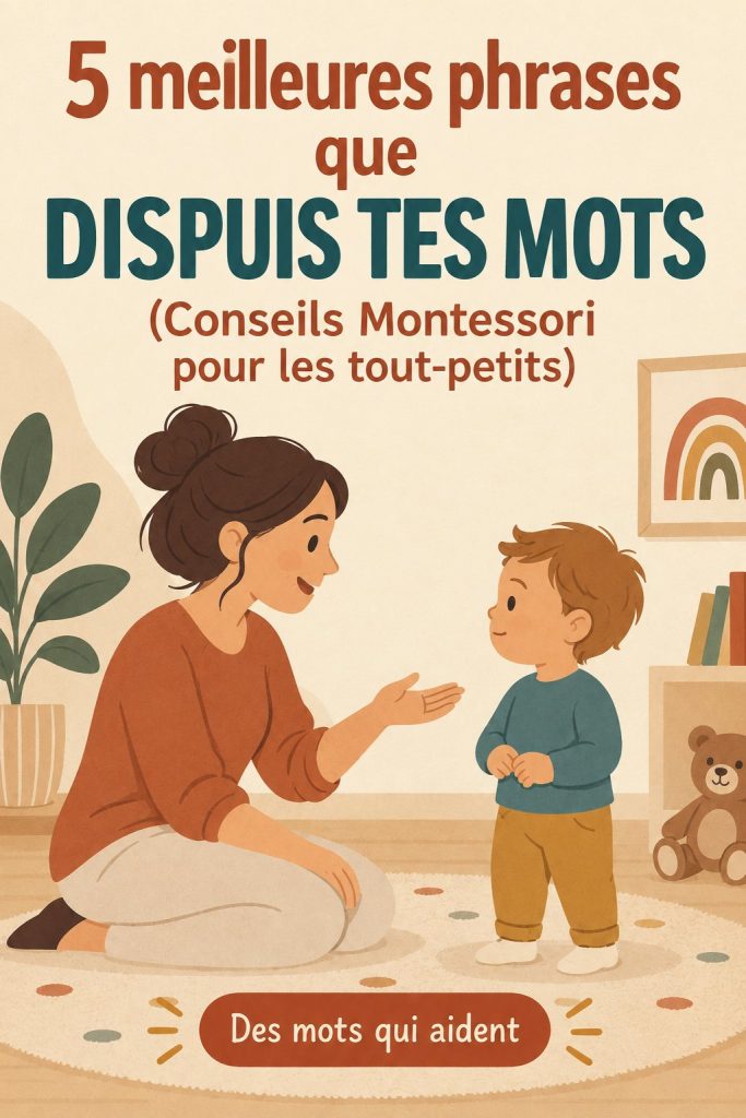 Mère échangeant des mots doux avec son enfant dans un cadre Montessori.