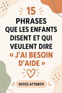Un enfant regardant le parent, exprimant un besoin d'aide par ses mots
