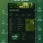 Planificateur Notion gratuit sur un fond de bureau avec du matériel de bureau