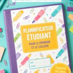 Exemple d'un planner étudiant imprimable coloré et bien organisé.