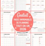 Un planner 2026 gratuit à imprimer pour l'organisation étudiante.