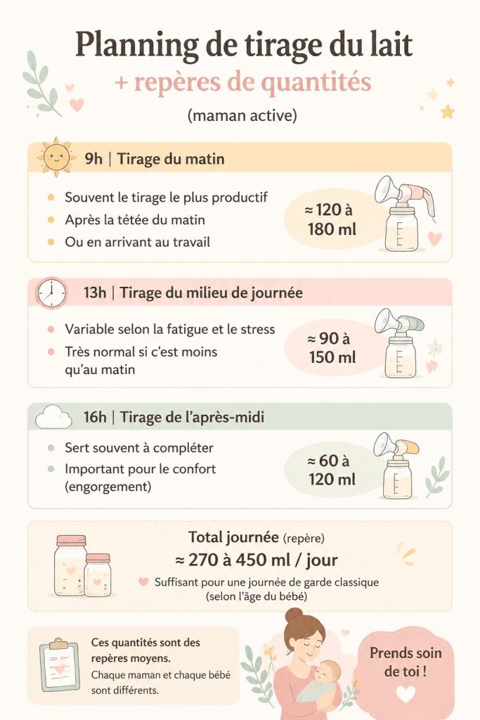 Une maman active consultent son planning de tirage de lait sur son smartphone.