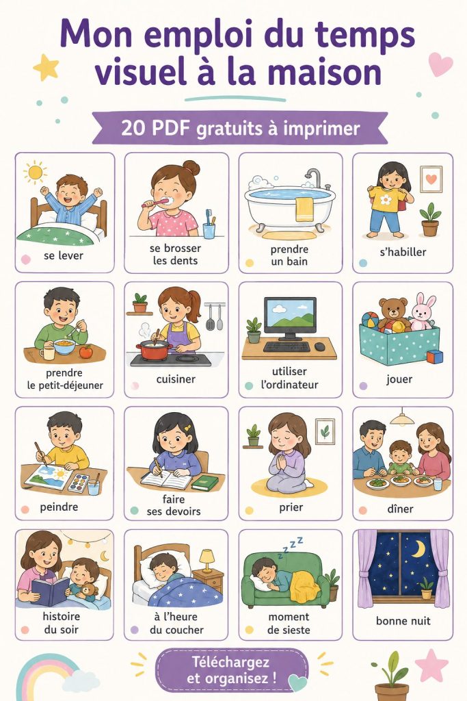 Modèles de plannings visuels à imprimer pour organiser son emploi du temps