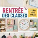 Une mère prépare la rentrée des classes avec ses enfants, regardant des fournitures scolaires.