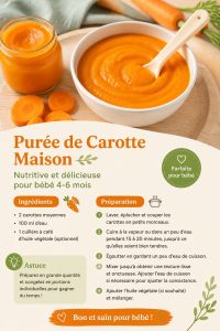 Purée de carotte maison pour bébé dans un biberon