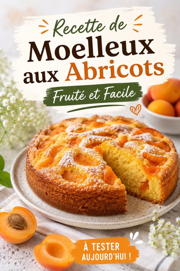 Un moelleux aux abricots frais sur un plat, prêt à être dégusté