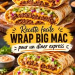 Wrap façon Big Mac sur une assiette, prêt à être dégusté