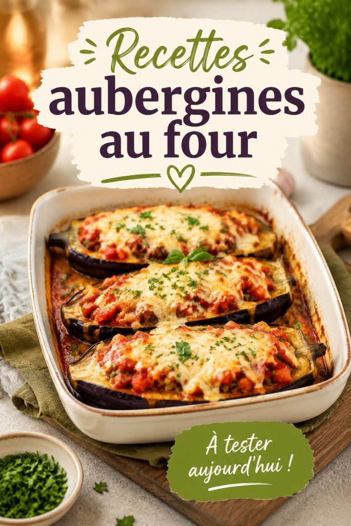 Aubergines rôties au four garnies de fromage et d'herbes