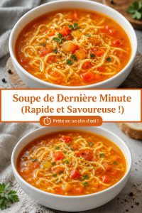 Soupe chaude dans un bol prêt à être dégustée, avec des ingrédients frais autour.