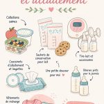 Une maman qui allaite son bébé tout en lisant des emails au travail, illustrant la conciliation travail et allaitement.