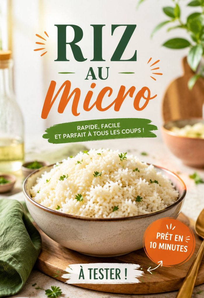Assiette de riz au micro-ondes avec légumes colorés, idéal pour les enfants