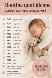 Maman prenant soin de son nouveau-né dans une routine quotidienne