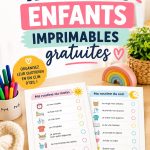 Une illustration de routines enfants imprimables avec divers modèles colorés sur une table.