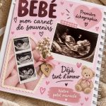 Scrapbook rempli de souvenirs de la première échographie d'un bébé