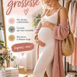 Femme enceinte élégante portant une robe stylée pour grossesse.