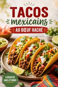 Tacos mexicains au bœuf haché garnis de légumes frais