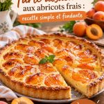 Tarte alsacienne aux abricots frais sur une table en bois