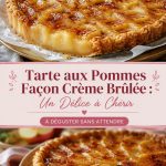 Tarte aux pommes façon crème brûlée prête à être dégustée