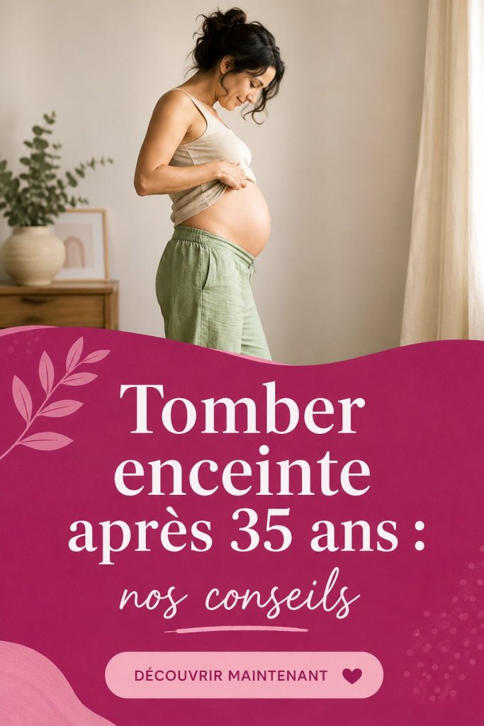 Femme enceinte souriante après 35 ans, heureuse et épanouie.