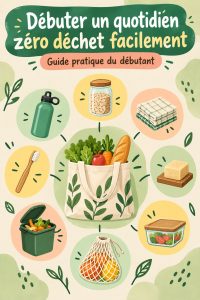 Trousse de survie zéro déchet ornée de produits éco-responsables et naturels.