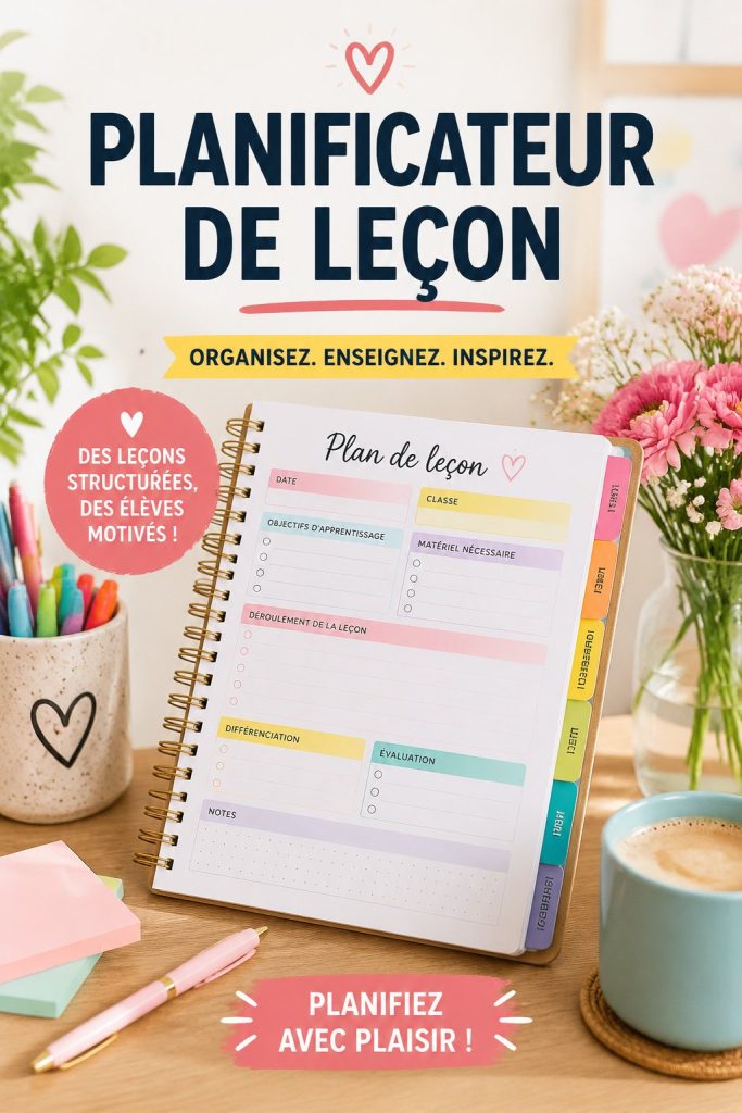 Étudiant utilisant un planificateur de leçon pour organiser ses tâches académiques.