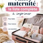 Une valise de maternité ouverte avec des articles essentiels à l'intérieur.