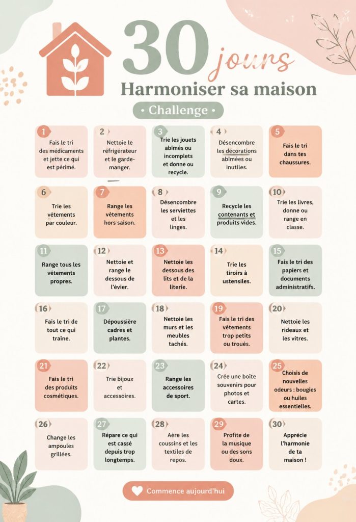 Famille réalisant un défi déco à la maison, décor moderne et chaleureux