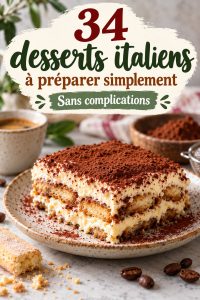 Assortiment de desserts italiens faits maison sur une table familiale