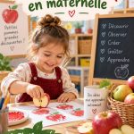 Photo d'enfants en maternelle en train de découvrir des pommes lors d'une activité Montessori