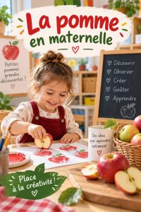 Photo d'enfants en maternelle en train de découvrir des pommes lors d'une activité Montessori