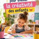 Enfant souriant en pleine activité créative avec des couleurs.