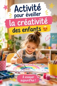 Enfant souriant en pleine activité créative avec des couleurs.