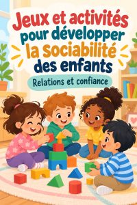 Un groupe d'enfants jouant ensemble et développant des compétences sociales.
