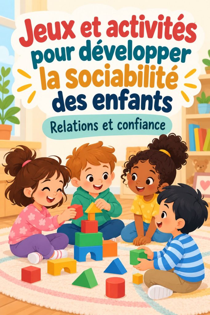Un groupe d'enfants jouant ensemble et développant des compétences sociales.