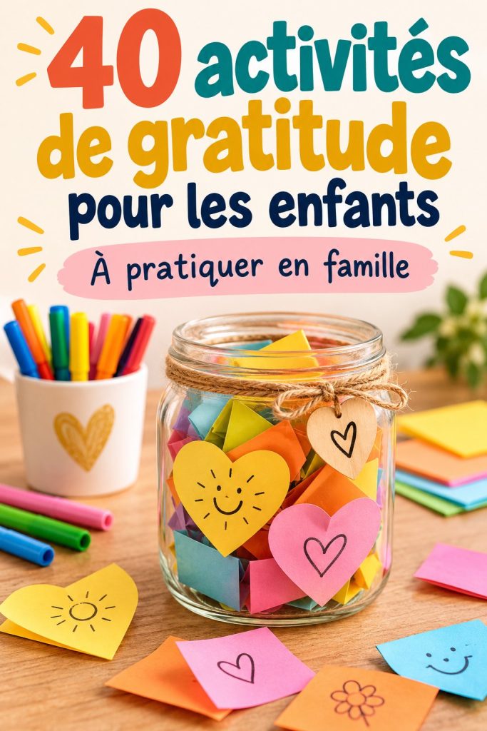 Un enfant créatif s'engage dans une activité de gratitude avec ses parents.