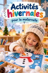 Enfants jouant ensemble à des activités hivernales en maternelle.