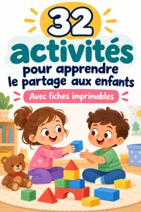 Enfants jouant ensemble à une activité de partage