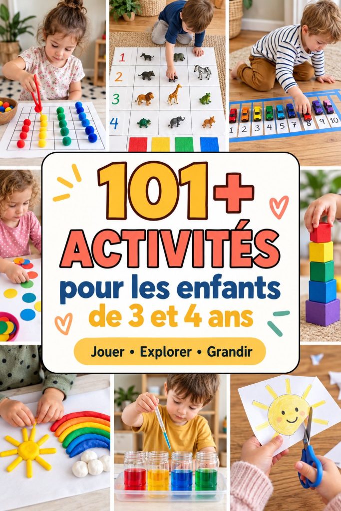 Un groupe d'enfants joyeux jouant à des activités manuelles et ludiques.