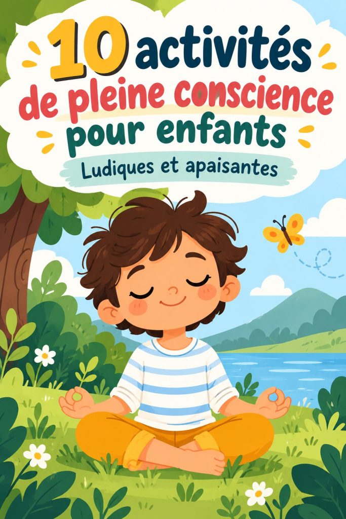 Enfants pratiquant des activités de pleine conscience ensemble dans un parc.