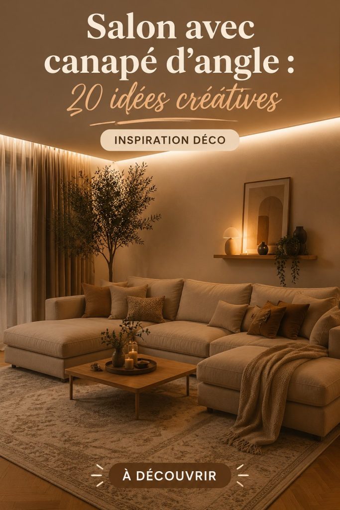 Aménagement d'un salon avec un canapé d'angle confortable et accueillant