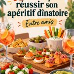 Un apéritif dînatoire avec plusieurs plats typiques français sur une table